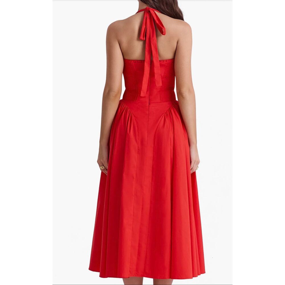 New! House of CB Adabella Halter Neck Midi Dress Sz S - Picture 4 of 7